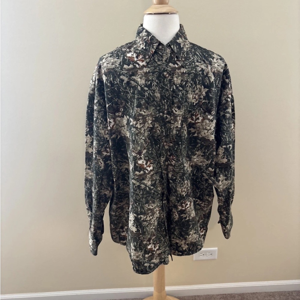 Woods & Water Camouflage Deer Button Up Long Sleeve Shirt